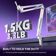 thumbnail image 3 of FIFINE RGB Heavy-Duty Boom Arm Stand for 3.3lb Microphone, 30 inch Adjustable Suspension Mic Arm with 3/8" to 5/8" Adapter, 2in Clamp Mount for Gaming/Streaming, 3 of 9