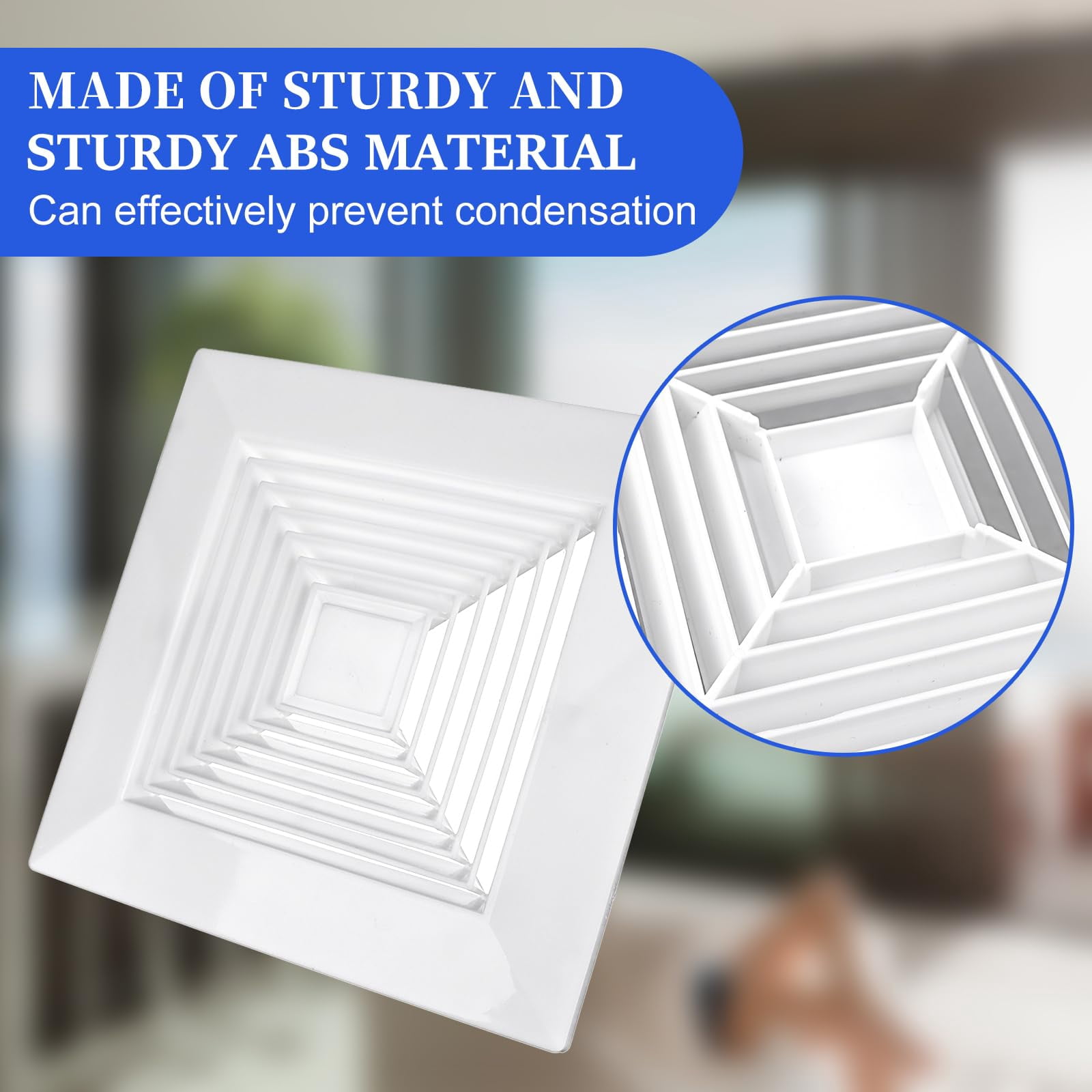 Vent Cover 9 x 9 Inch Plastic Replacement Grille for Square Ventilation