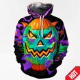thumbnail image 3 of Sudadera con capucha con diseño de calabaza de moda de Halloween con estampado 3D para hombres y mujeres, sudadera divertida de terror, sudaderas con capucha de hip hop, sudadera con capucha genial pa, 3 of 5