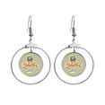 thumbnail image 1 of Orange Octopus Marine Life Pattern Earrings Dangle Hoop Jewelry Drop Circle, 1 of 3
