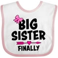 thumbnail image 3 of Inktastic Big Sister Finally with Bow and Arrow Girls Baby Bib, 3 of 4