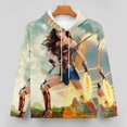 thumbnail image 2 of Wonder Woman Hoodie for Men Women, Novelty Print Long Sleeve Hooded Sweatshirt Casual Unisex Adult Pullover Outerwear with Front Pocket, 2 of 7