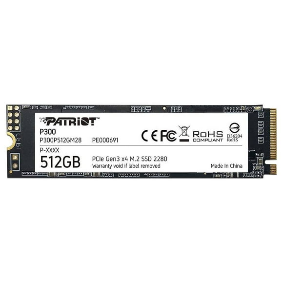 Unidad de Estado Sólido Patriot P300 de 512GB, M.2 NVMe PCIe 3.0. Patriot P300P512GM28
