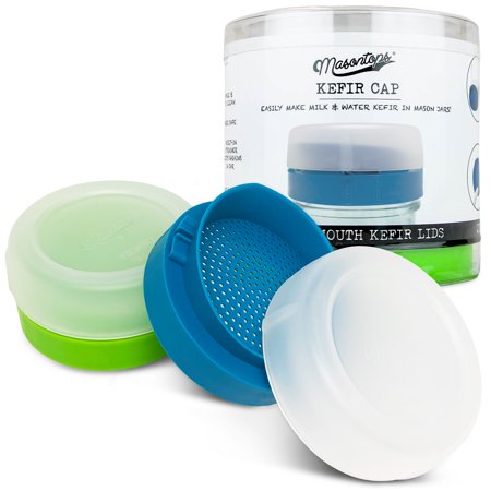 Masontops Kefir Caps - Wide Mouth Mason Jar Lids - Live Culture Grains
