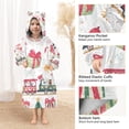 thumbnail image 3 of FORMRS Wearable Blanket Hoodie with Sleeves for Kids Cozy Flannel Sweatshirt, Christmas Penguin, 3 of 7