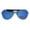 Blue, variant on Mens Color Mirror Lens Futurism Robotic Shield Rimless Aviator Sunglasses Black
