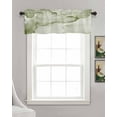 thumbnail image 3 of Marble Sage Green Kitchen Valances for Windows Farmhouse Linen Window Valance Curtain for Living Room Window Treatment Modern Abstract Ink Painting Luxury Valance Rod Pocket Topper, 60 x 18 Inch, 3 of 6