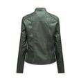 thumbnail image 5 of Zipper Leather Jacket Women Leather Bomber Jacket Lapel Long Sleeve Leather Jacket Pocket Leather Jacket Fashion, 5 of 5