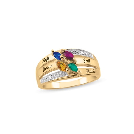 Personalized Engravable Birthstone Ring in 10K Gold by Jewlster