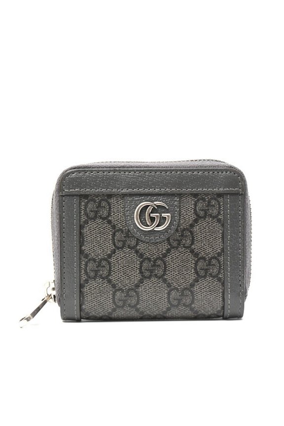 Pre-Owned Gucci Women's Ophidia GG Marmont Round Coin Case Leather Grey 791744