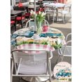 thumbnail image 4 of Outdoor Tablecloth with Umbrella Hole and Zipper, Easter Round Table Cloth 60 Inch Waterproof Tablecloth, Pink Plaid Blue Truck Eggs Bunny Retro Art Picnic Table Cover for Patio Camping, 4 of 7