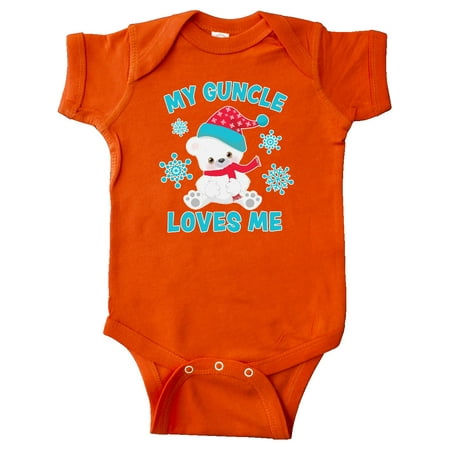 

Inktastic Polar Bear My Guncle Loves Me in Santa Hat with Snowflakes Gift Baby Boy or Baby Girl Bodysuit