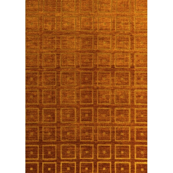 Ahgly Company Indoor Rectangle Abstract Yellow Modern Area Rugs, 4' x 6'
