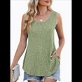 thumbnail image 3 of Camisetas Sin Mangas para Mujer, Túnicas Básicas de Verano, Ropa Suave, Conjuntos Casuales de Moda 2025. Verde L, 3 of 10
