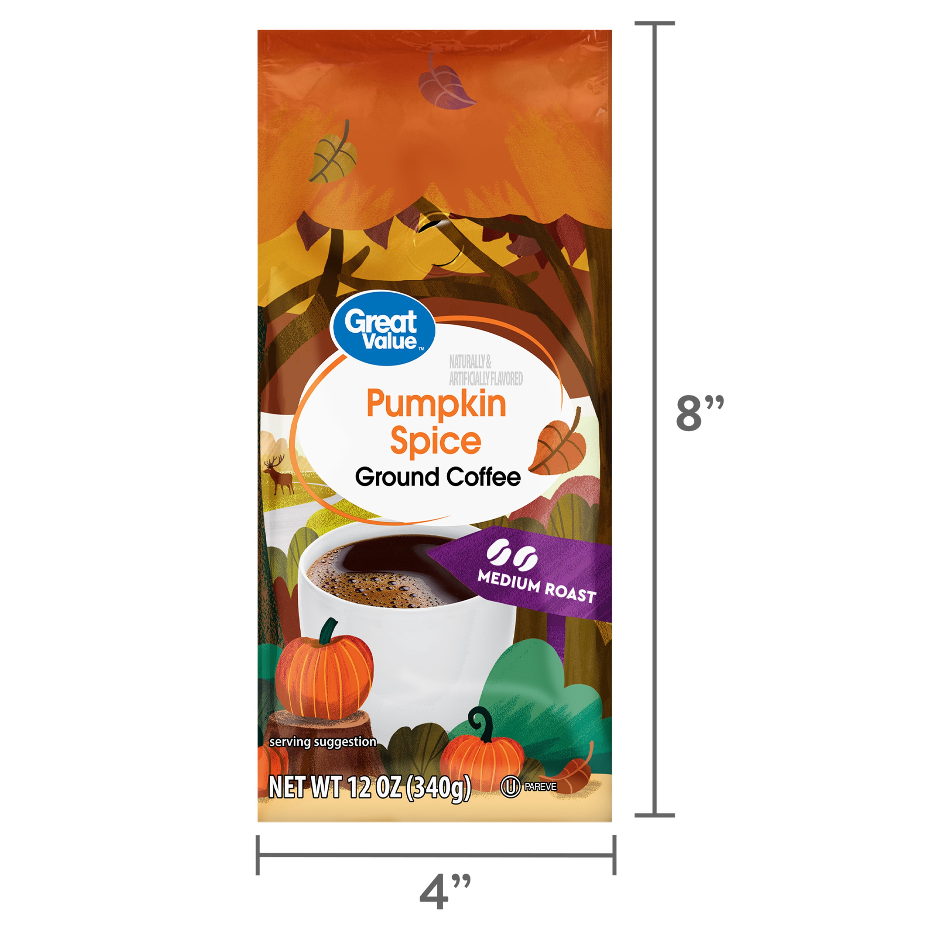 Great Value Pumpkin Spice Ground Coffee, 12 oz
