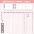 thumbnail image 2 of Morttic 300 LEDs Curtain String Light, 9.8FT x 9.8FT 8 Lighting Modes Fairy Window String Lights Wedding Party Home Garden Bedroom Outdoor Indoor Wall Decorations (Red), 2 of 10