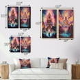thumbnail image 4 of Designart "Psychedelic Buddha Amidst Mountain Serenity VI" Buddhism Framed Wall Art Set Of 2 - Traditional Pink Frame Gallery Set For Office Decor, 4 of 6