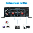 Bluetooth 2Channel Car Stereo Amplifier 400W, LED, Remote, SD/USB