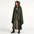 thumbnail image 3 of O Ring Buckle Short Velvet Cape, O Ring Buckle Short Velvet Hooded Cape, Irregular Hem Wizard Warlock Mini Cloak for Adult Halloween Gothic Cosplay, 4 Color Soft Velvet Costume Accessory, Red L, 3 of 4