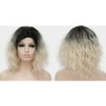thumbnail image 6 of Unique Bargains Human Hair Wigs for Women Lady Curly Wig Cap Fluffy Curly Wavy Black Gradient White, 6 of 6