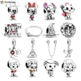 thumbnail image 2 of Pulsera De Encanto Chapado En Plata Minnie Vestido Embellecido Y Lazo Rojo Lindo Gatito Cachorro Cuentas, 2 of 4