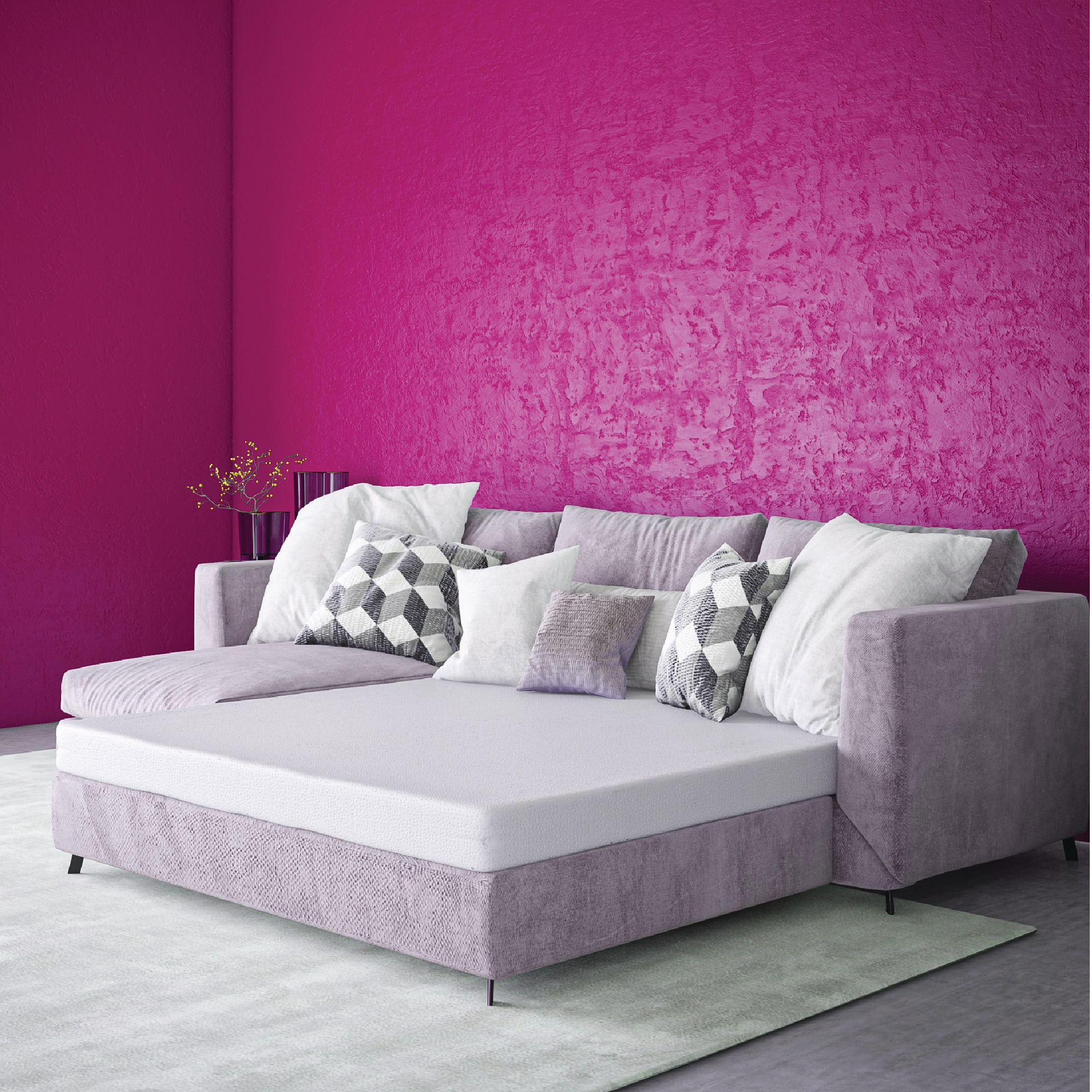 Classic Brands 4-Inch Memory Foam Replacement Sleep Sofa Bed Mattress, Queen - image 3 of 12