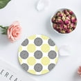 thumbnail image 4 of RYLABLUE Mandala Pattern Gery and Yellow Texture Set of 4 Round Coaster for Drinks, Absorbent Ceramic Stone Coasters Cup Mat with Cork Base for Home Kitchen Room Coffee Table Bar Decor, 4 of 5