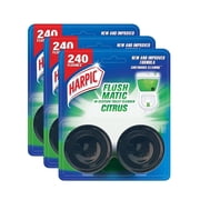 Harpic Flushmatic In-Cistern Toilet Cleaner Blocks Citrus + Marine - 100gm Pack of 6 Lasts Upto 240 Flushes