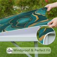 thumbnail image 6 of Teal Gold Marble Pattern Square Fitted Tablecloth with Elastic Edge,Square Table Cover,Washable Elastic Table Cover for Home Kitchen Party Decor 36"x36", 6 of 6