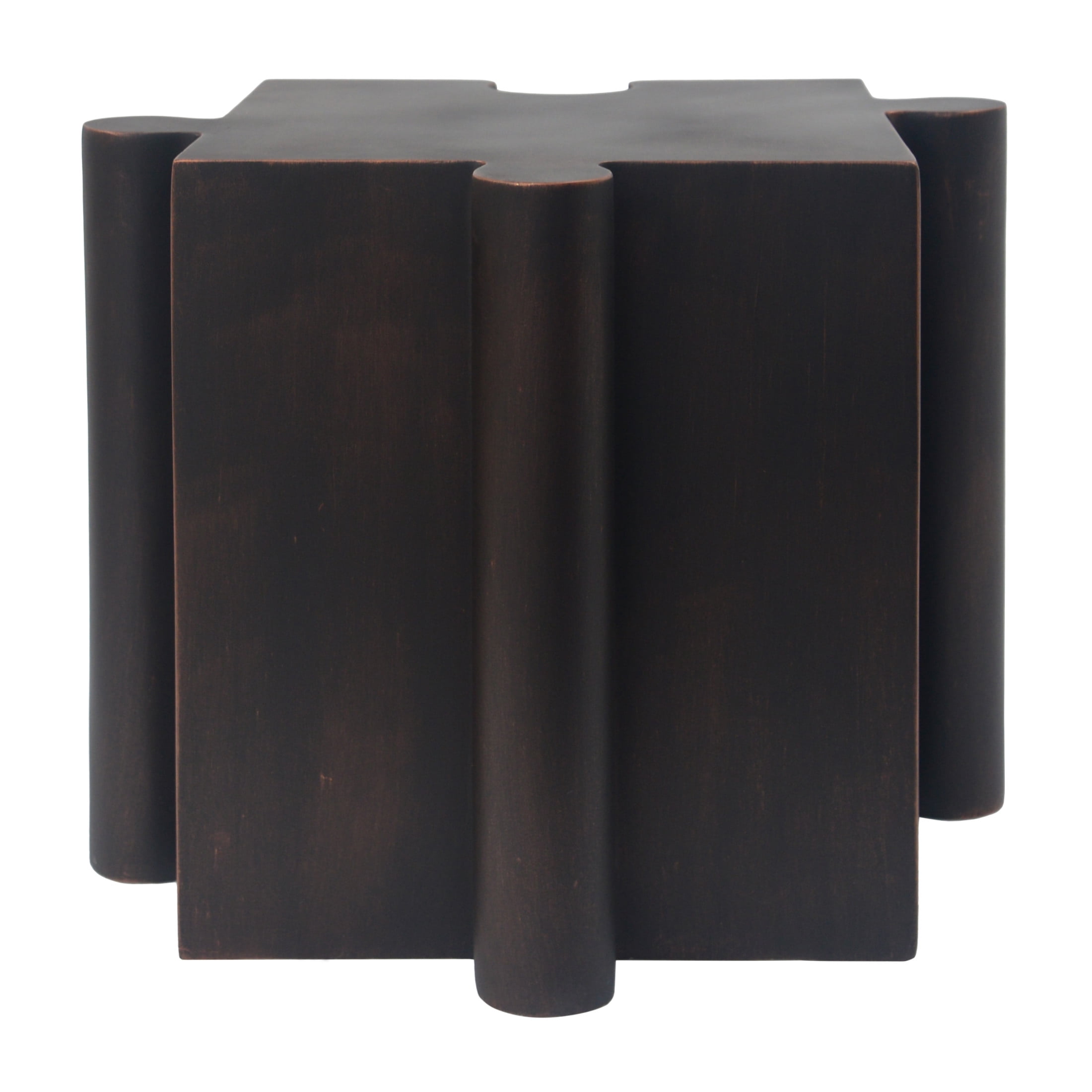 Christopher Knight Home Antique Copper Puzzle Art Side Table, Modular Interlocking Design, Indoor Outdoor Use, Convex Edge
