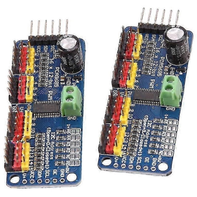 2pcs Pca9685 16 Channel 12 Bit Pwm Servo Motor Driver I2c Iic Module For Servo