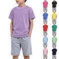 thumbnail image 5 of Tkrady Boys Clothes Summer New Crewneck Casual Solid Color Skin Friendly Short Sleeve T Shirt Tops Shorts 2 Piece Set, Sizes 1-9 Years, 5 of 5