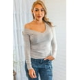 thumbnail image 5 of Keep it Cozy V Neck Sweater Oatmeal, 5 of 5