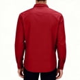 thumbnail image 2 of Button Down Shirts for Men Long Sleeve Business Casual Tops Chest Pocket Regular Fit Office Dress Blouse (5XL, Red), 2 of 7