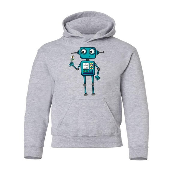 Robot Holding A Flower Hoodie Juniors -Image by Shutterstock, x-Large