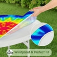 thumbnail image 5 of Rainbow Tie Dye Mandala Pattern Round Fitted Tablecloth with Elastic Edge,Dining Table Cover Waterproof,Outdoor Round Tablecloth for Camping,Dining,Indoor and Outdoor, 5 of 7