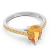 thumbnail image 3 of 2.30 Ct Wonderful Pear Cut Citrine Gemstone Engagement Ring for Women Solid 14K White Gold Size 3.5 by Diamond-Capitals, 3 of 8