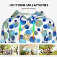 thumbnail image 4 of Honeii Golden Blue Snowflakes Pattern Womens Oversized Hoodies Long Sleeve Sweatshirts Pullover Fall Outfits with Pocket-Large, 4 of 7