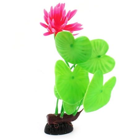 - Unique Bargains Aquarium Plastic Emulation Heart Shape Leaves Flower Plant Decor Green 7.9