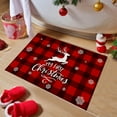 thumbnail image 5 of Yyuenw Red and Black Buffalo Plaid Merry Christmas Door Mat, Winter Christmas Snowflake Doormat Outdoor Indoor Entrance, Xmas Holiday Welcome Mats for Front Door Porch, 16x24 Inches, 5 of 6
