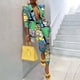 thumbnail image 2 of Conjunto de dos piezas para mujer, estampado suave, manga larga, doble botonadura, escote en V, abrigos de otoño, Tops, pantalones largos de cintura alta, pantalones, traje informal Wmkox8yi bvn1840, 2 of 9