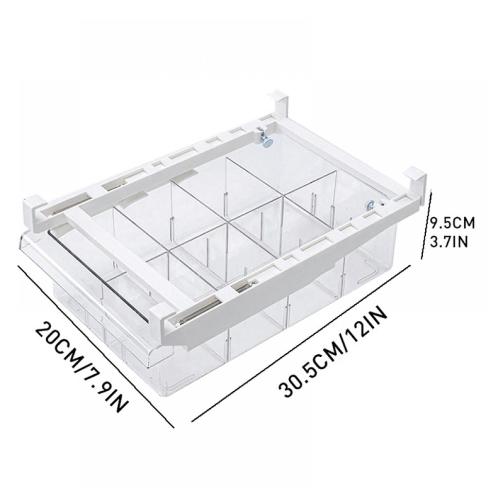 Fridge Drawer Organizer, Refrigerator Organizer Bins, Pull Out with Handle, Fridge Shelf Holder Storage Box, Clear Container for Food,Drinks