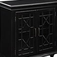 thumbnail image 3 of Well Designed Wooden Accent Cabinet With Lattice Doors Black, 3 of 6