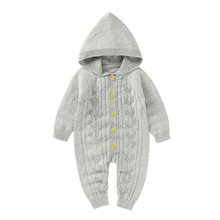 

Qufokar Carters Sweater Boys Sweaters Jumpsuit Baby Boys Outfits Hooded Romper Cotton Sweater Girls Knitted Boys Romper&Jumpsuit