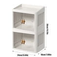 thumbnail image 4 of Oliegs Foldable Double Door Storage With Flat Lid And White Drawer Organizer For Home Textile Multilayer Stationery, 4 of 4