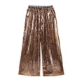 thumbnail image 4 of CAICJ98 Girls Sequin Flare Pants Sparkle Bell Bottoms Toddler Kids Elastic Waist Glitter Disco Dance Trousers with Pockets Gold,4-5 Years, 4 of 7