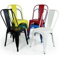 thumbnail image 1 of Chaise de Salle à Manger en Métal Moderne - Style Industriel, Empilable, Cadre en Acier Robuste, Résistant aux Intempéries, Parfait pour une Utilisation Intérieure et Extérieure, 1 of 3