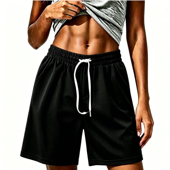 Cmfcve Women's Running Shorts Quick Dry Wicking Mesh Performance Workout Shorts with Drawstring