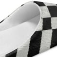 thumbnail image 5 of Chaqlin Geometry Black White Ladies Plush Fuzzy Slippers Non-Slip Rubber Sole Cozy Comfy Indoor Outdoor House Shoes Warm & Lightweight, 5 of 7