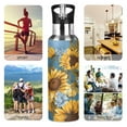 thumbnail image 5 of Sunflowers Insulated Water Bottles Kids Stainless Steel Thermos with Straw Lid Flask Leakproof 20 oz, 5 of 6
